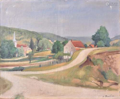 Étienne MORILLON (1884-1949)<br />
Paysage<br />
Huile sur t...