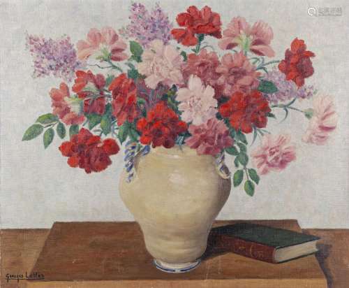 Georges LATTES (1907-1989)<br />
Bouquet de fleurs au livre<...