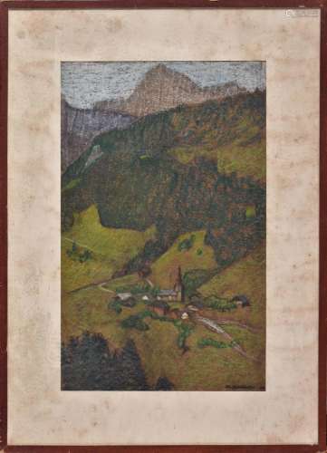 A. SORNAY (Actif au XXème siècle)<br />
Paysage de montagne<...
