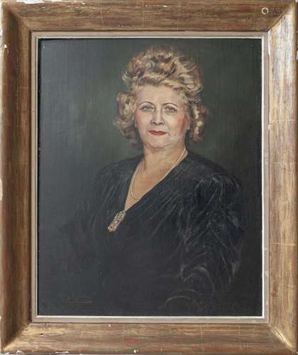 Max MOREAU (1902-1992)<br />
Portrait d'une dame au collier ...