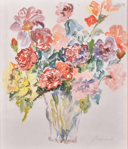 Charles ANTONIETTI<br />
Bouquet fleuri<br />
Aquarelle sur ...