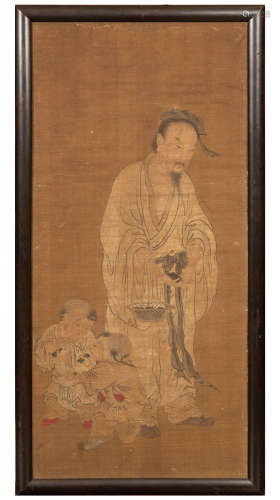 十八世紀或更早 高士圖鏡框  Unknown (Chinese), A painting of ...