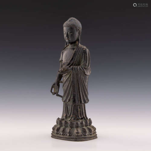 明代 銅佛站像A Chinese bronze Buddha, Ming dynasty