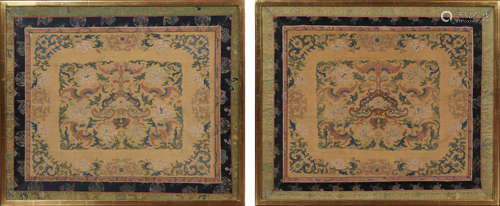 十八世紀 緙絲鏡框一對A pair of kesi panels, 18th century