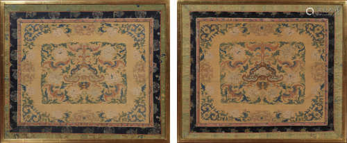 十八世紀 緙絲鏡框一對A pair of kesi panels, 18th century