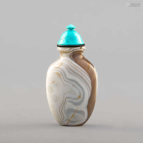 十八/十九世紀 瑪瑙鼻煙壺A Chinese agate snuff bottle, 18th-1...