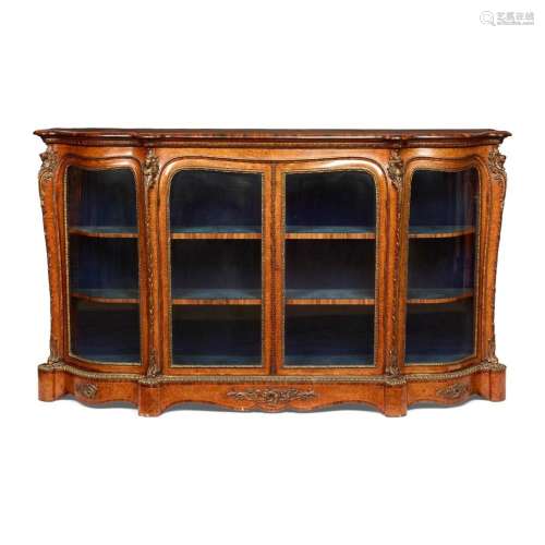 EARLY VICTORIAN KINGWOOD, WALNUT, AND THUYAWOOD SERPENTINE D...