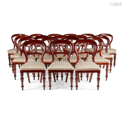 MATCHED SET OF VICTORIAN MAHOGANY BALLOON-BACK DINING CHAIRS...