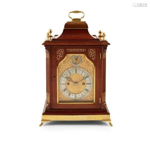 VICTORIAN MAHOGANY AND BRASS MOUNTED BRACKET CLOCK, A & ...
