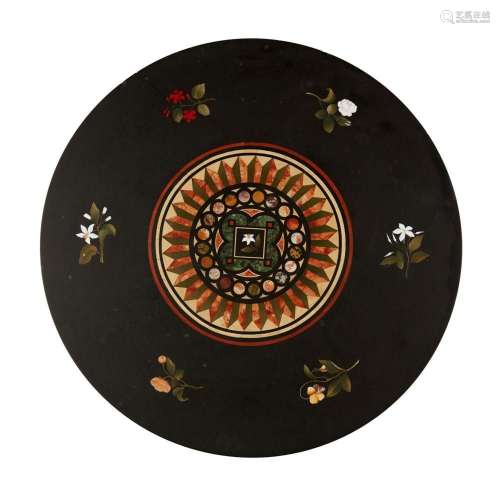 DERBYSHIRE PIETRA DURA AND SPECIMEN MARBLE TABLE TOP 19TH CE...