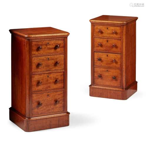 PAIR OF MAHOGANY BEDSIDE CHESTS 19TH CENTURY WITH ALTERATION...