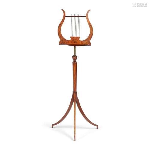 GEORGIAN STYLE SATINWOOD AND MARQUETRY MUSIC STAND LATE 19TH...