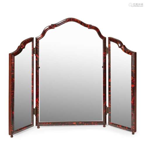 Y QUEEN ANNE STYLE RED TORTOISESHELL TRIPLE DRESSING TABLE M...