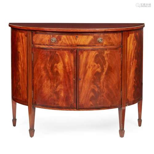 VICTORIAN GEORGIAN STYLE MAHOGANY DEMILUNE SIDE CABINET, BY ...