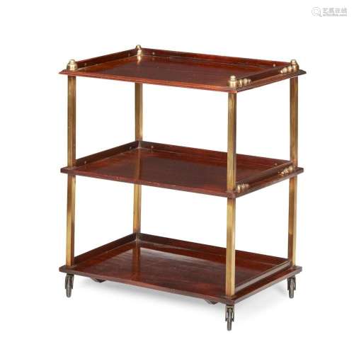 ART DECO MAHOGANY AND BRASS MOUNTED DRINKS TROLLEY EARLY 20T...