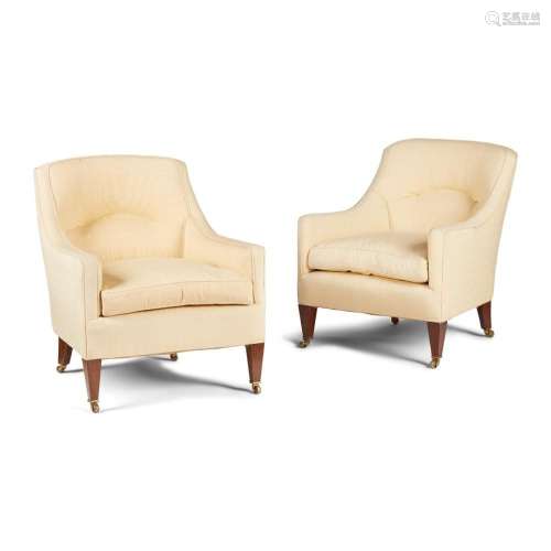 PAIR OF WHYTOCK & REID TUB EASY ARMCHAIRS LATE 20TH CENT...