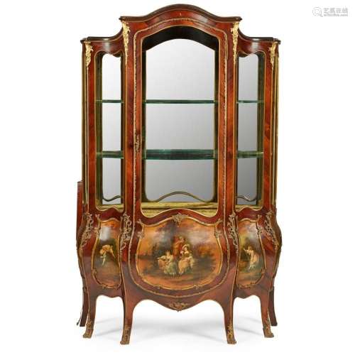 Y FRENCH ROSEWOOD AND VERNIS MARTIN GILT BRONZE MOUNTED VITR...