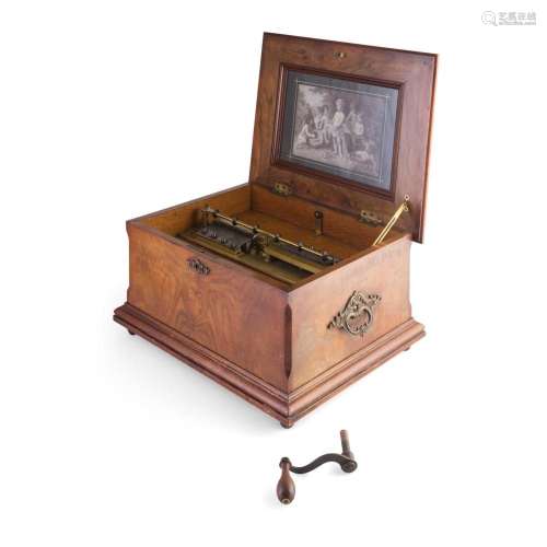 SYMPHONION WALNUT CASED MUSIC BOX LATE 19TH/ EARLY 20TH CENT...