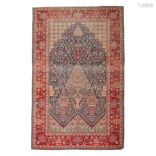 KASHAN PRAYER RUG CENTRAL PERSIA, LATE 19TH/EARLY 20TH CENTU...