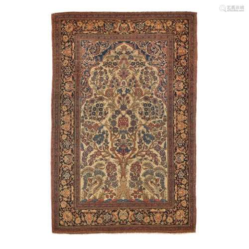 ISFAHAN PRAYER RUG CENTRAL PERSIA, LATE 19TH/EARLY 20TH CENT...