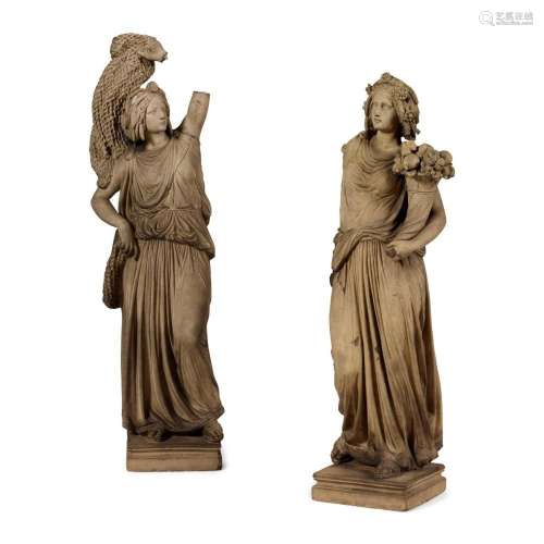 TWO GERMAN TERRACOTTA CLASSICAL FIGURES, E. MARCH SÖHNE, BER...