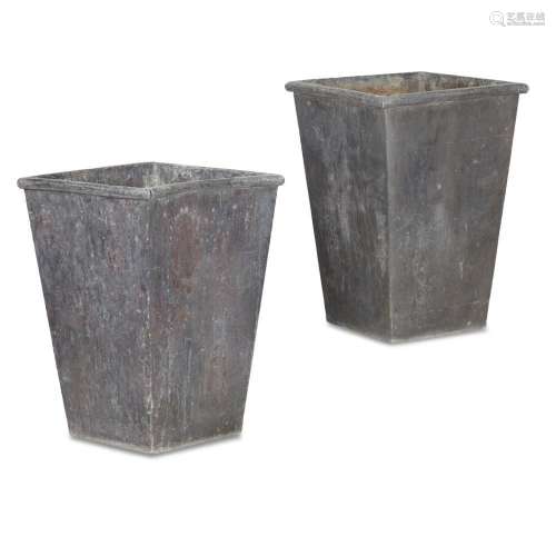 PAIR OF LARGE LEAD PLANTERS 20TH CENTURY