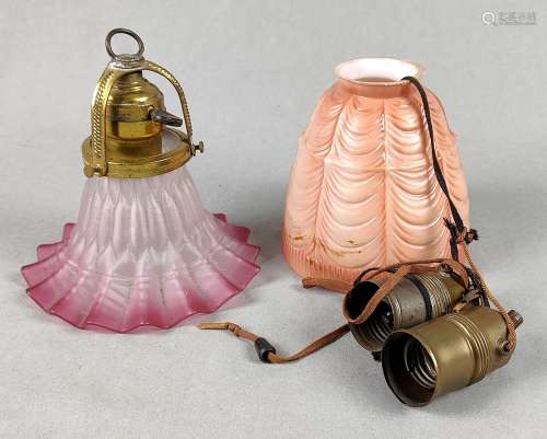Faltenglas Deckenlampe um 1910 u.a.