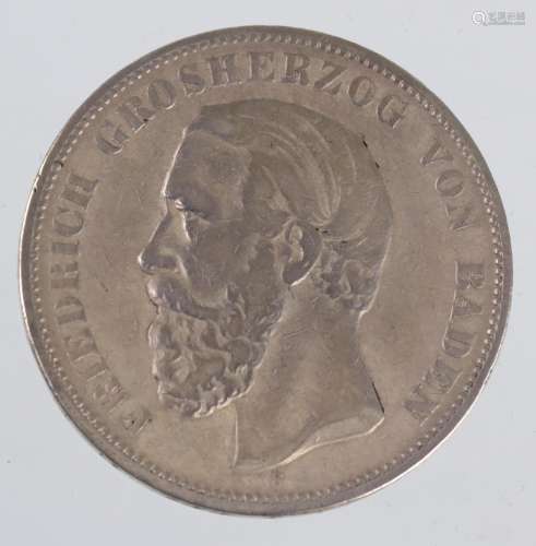 5 Mark Friedrich Grosherzog von Baden 1876G