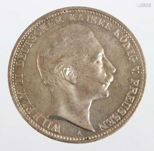 3 Mark Wilhelm II Preussen 1912 A