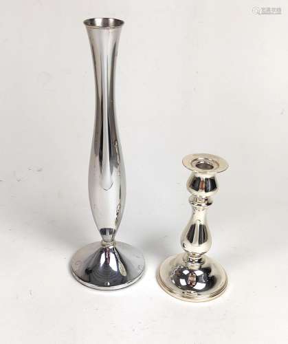 Silber Leuchter und Vase