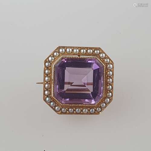 Kleine Amethyst-Brosche - um 1900