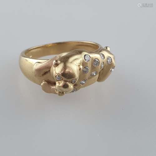 Goldring mit Panther-Motiv - Gelbgold 585/000