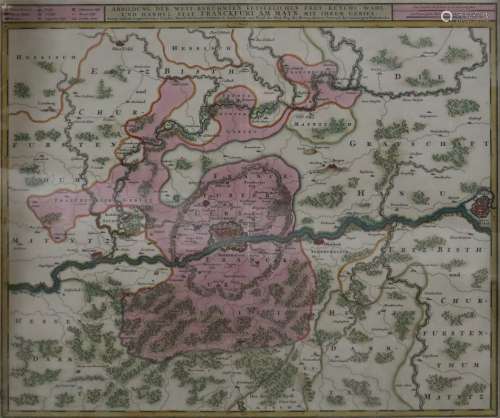 Nicolaes Jansz Visscher (1649-1702) - Landkarte von Frankfur...