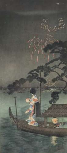 Hiroaki Takahashi / Shotei (1871-1945) - Feuerwerk