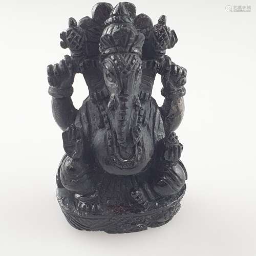 Ganesha - elefantenköpfige Hindu-Gottheit aus opakem schwarz...