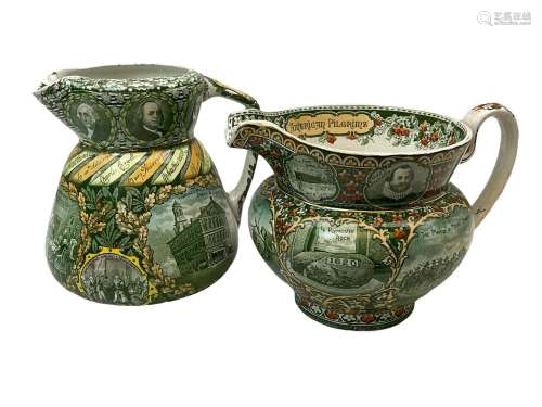 Pair of Rowland Marsellus & Co. Historical Pottery jugs