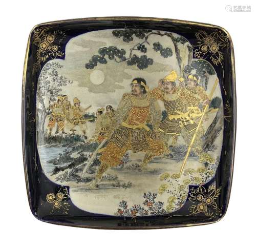 Early 20th century Satsuma square dish