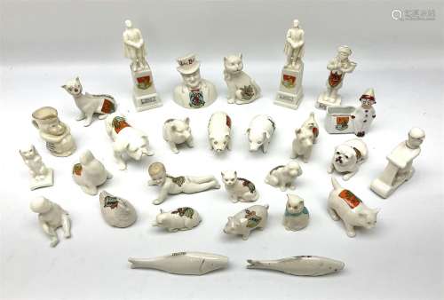 Collection of figural crested ware