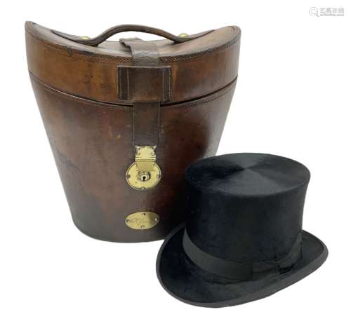 Early 20th century black silk top hat by Woodrow of Manchest...