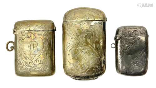 Silver vesta case of rounded rectangular form