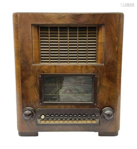 Mid 20th century Marconi valve radio with Bakelite knobs and...