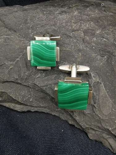 MALACHITE - CUFFLINKS