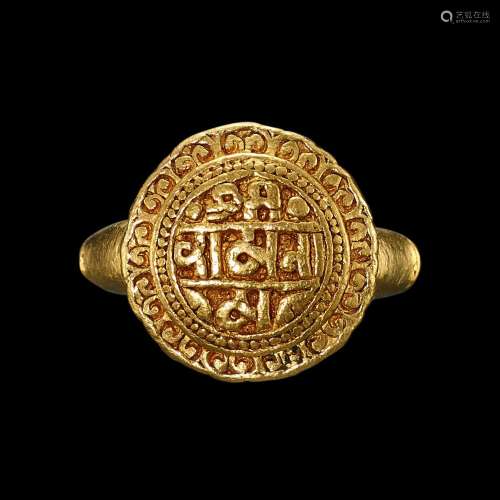 . A gold ring with 'Sri Rama Nama' inscription Karnataka, So...