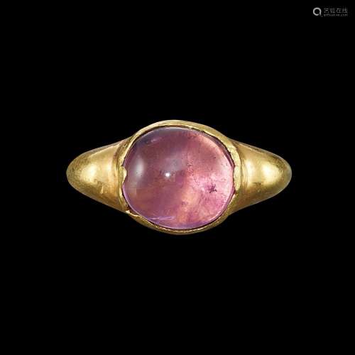 . A gold and amethyst ring Java, Indonesia, 7th - 12th centu...