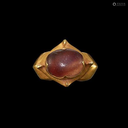 . A gold and smoky crystal ring Java, Indonesia, 7th - 12th ...