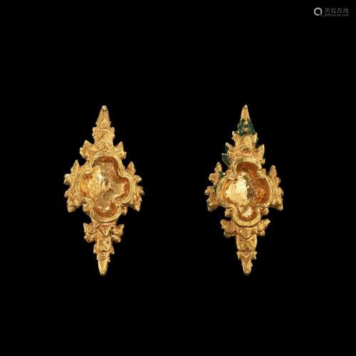 . A pair of gold earrings Java, Indonesia, 7th - 12th centur...