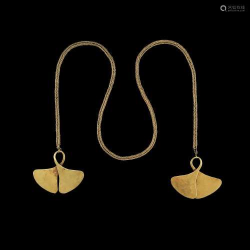 . A woven gold chain with gold 'Marangga' ornaments Sumba, I...