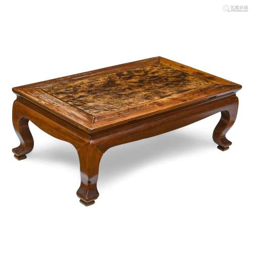 A HUANGHUALI AND HUAMU LOW TABLE, KANG Qing dynasty, 18th/19...
