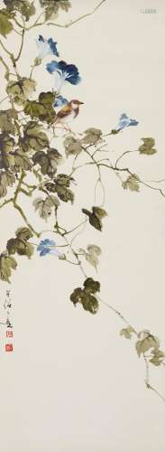HUANG HUANWU (1906-1985) Morning Glories and Bird