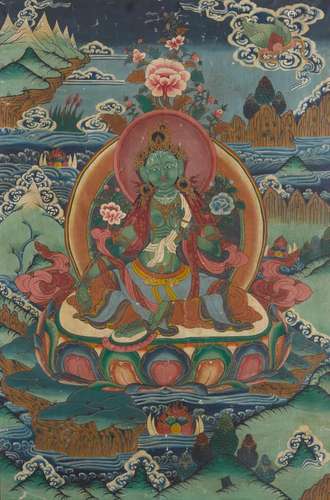 A GROUP OF TWO THANGKAS Tibet, 20th century